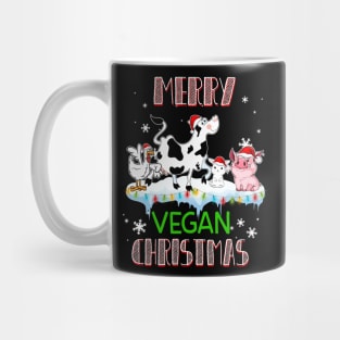 Cute Animals Merry Vegan Christmas Mug